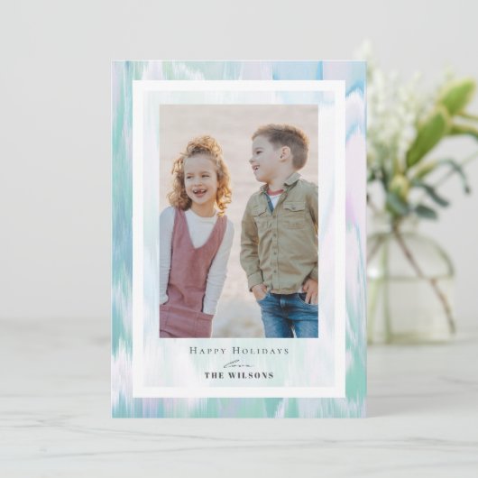 Aqua Colors met kerstfeestdag Kaart (Staand voorkant)