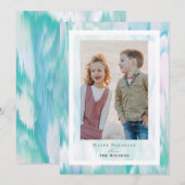 Aqua Colors met kerstfeestdag Kaart (Voorkant / Achterkant)