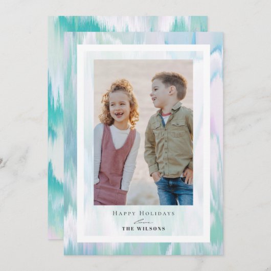 Aqua Colors met kerstfeestdag Kaart (Voorkant / Achterkant)