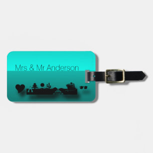 Aqua Colour Travel Clipart Bagagelabel