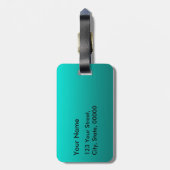 Aqua Colour Travel Clipart Bagagelabel (Achterkant verticaal)