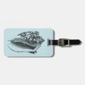 Aqua Conch Shell Bagagelabel (Voorkant horizontaal)