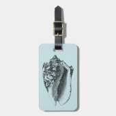 Aqua Conch Shell Bagagelabel (Voorkant verticaal)