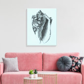 Aqua Conch Shell Canvas Afdruk (Insitu (Woonkamer))