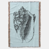 Aqua Conch Shell Deken (Voorkant Verticaal)