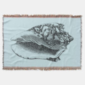 Aqua Conch Shell Deken (Voorkant)