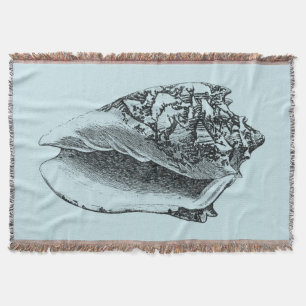 Aqua Conch Shell Deken