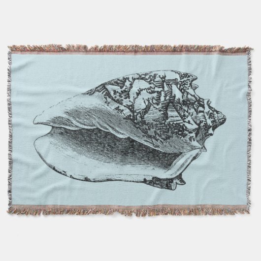 Aqua Conch Shell Deken (Voorkant)