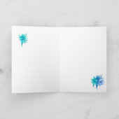 Aqua conch shell golf-silhouette waterverf-douane bedankkaart (Binnen)