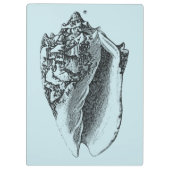 Aqua Conch Shell Klembord (Achterkant)