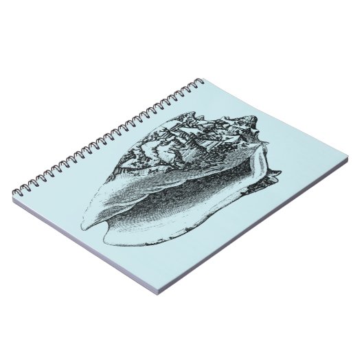 Aqua Conch Shell Notitieboek (Linkerzijde)