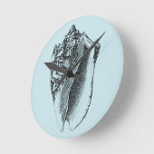 Aqua Conch Shell Ronde Klok (Hoek)