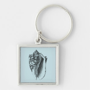 Aqua Conch Shell Sleutelhanger