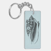 Aqua Conch Shell Sleutelhanger (Voorkant Links)