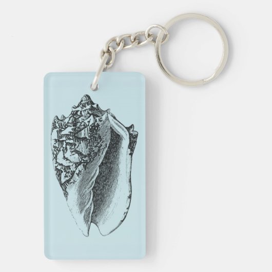 Aqua Conch Shell Sleutelhanger (achterkant)
