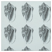Aqua Conch Shell Stof (Swatch)