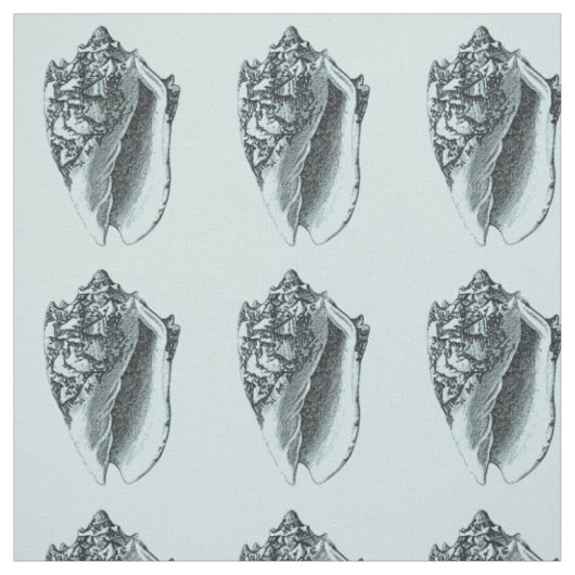 Aqua Conch Shell Stof (Swatch)