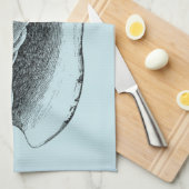 Aqua Conch Shell Theedoek (Quarter Fold)