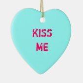 Aqua Conversation Heart Photo Ornament (Rechts)