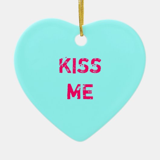 Aqua Conversation Heart Photo Ornament (Voorkant)
