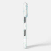 Aqua Coquette Booggestreepte Monogram Case-Mate iPhone Case (Achterkant / Rechts)