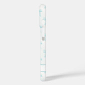 Aqua Coquette Booggestreepte Monogram Case-Mate iPhone Case (Achterkant / Links)