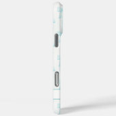 Aqua Coquette Booggestreepte Monogram Case-Mate iPhone Case (Achterkant / Rechts)