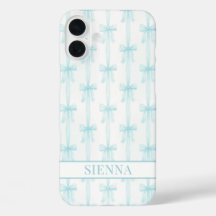 Aqua Coquette Booggestreepte Monogram