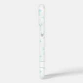 Aqua Coquette Booggestreepte Monogram Case-Mate iPhone Case (Achterkant / Links)