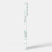 Aqua Coquette Booggestreepte Monogram Case-Mate iPhone Case (Achterkant / Rechts)