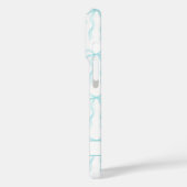 Aqua Coquette Boogjes Monogram Case-Mate iPhone Case (Achterkant / Links)