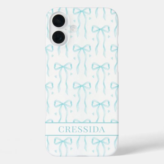 Aqua Coquette Boogjes Monogram Case-Mate iPhone Case (Achterkant)