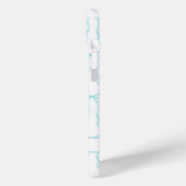 Aqua Coquette Boogjes Monogram Case-Mate iPhone Case (Achterkant / Links)