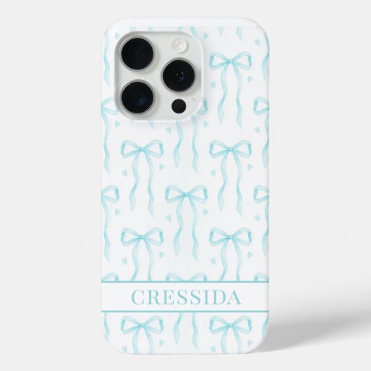 Aqua Coquette Boogjes Monogram Case-Mate iPhone Case (Achterkant)