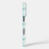 Aqua Coquette Boogjes op Strepen Monogram Case-Mate iPhone Case (Achterkant / Rechts)