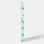 Aqua Coquette Strikken met Monogram Case-Mate iPhone Case (Achterkant / Links)