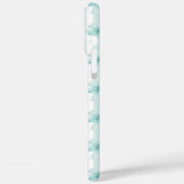 Aqua Coquette Strikken met Monogram Case-Mate iPhone Case (Achterkant / Links)