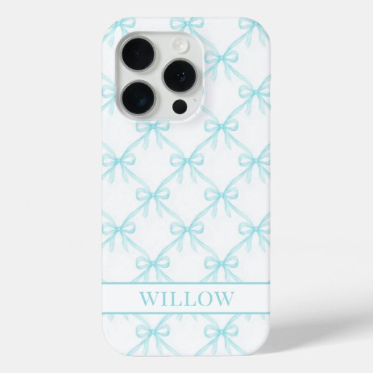 Aqua Coquette Watercolor Boogjes Case-Mate iPhone Case (Achterkant)