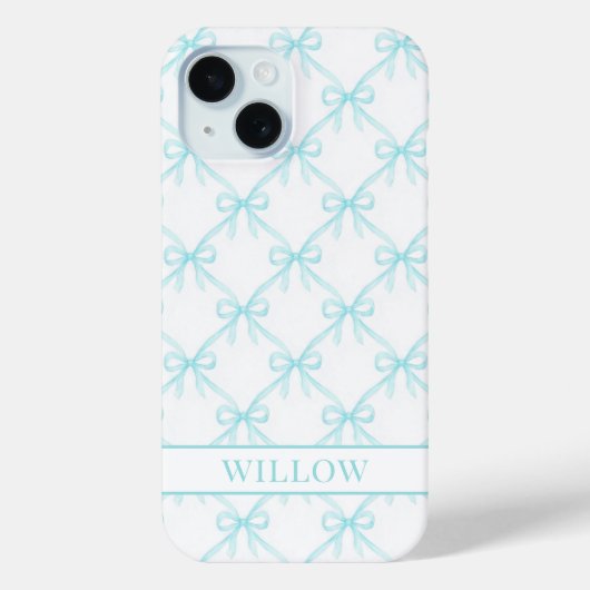 Aqua Coquette Watercolor Boogjes Case-Mate iPhone Case (Achterkant)