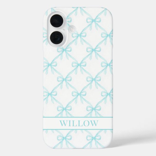 Aqua Coquette Watercolor Boogjes Case-Mate iPhone Case (Achterkant)