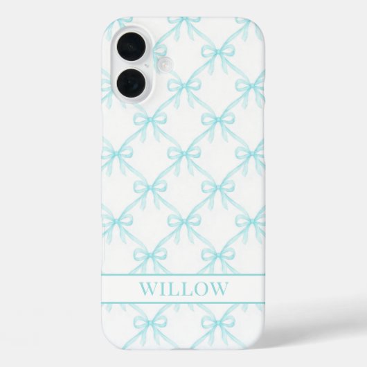 Aqua Coquette Watercolor Boogjes Case-Mate iPhone Case (Achterkant)