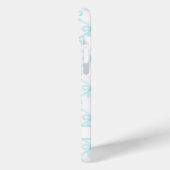 Aqua Coquette Watercolor Boogjes Case-Mate iPhone Case (Achterkant / Links)