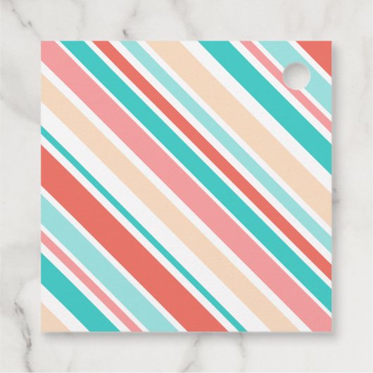 Aqua & Coral Bedankjes Labels (Achterkant)