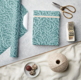 Aqua Coral Blauwgroen Oceaan Kust Cadeaupapier