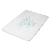 Aqua Coral Branch White Badmat (Gekanteld)