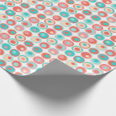 Aqua Coral Circles Cadeaupapier (Hoek)