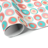 Aqua Coral Circles Cadeaupapier (Rol Hoek)