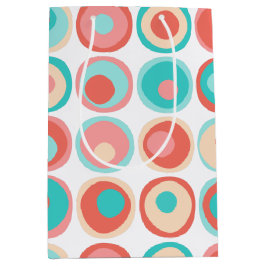 Aqua Coral Circles Medium Cadeauzakje