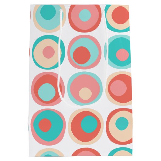 Aqua Coral Circles Medium Cadeauzakje (Achterkant)