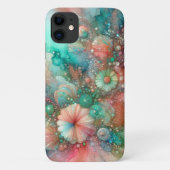 Aqua Coral en Mint Waterverf Nautisch Case-Mate iPhone Case (Achterkant)